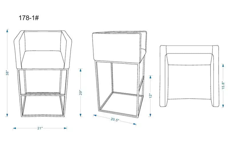 Tabouret de bar 38 en métal - Crème et noir