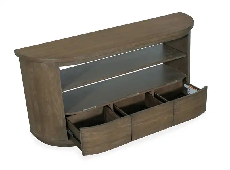 Table basse ronde moderne en bois massif de 60 cm avec rangement - Porpoise