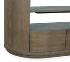 Table basse ronde moderne en bois massif de 60 cm avec rangement - Porpoise