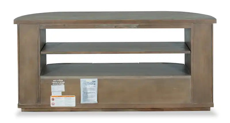 Table basse ronde moderne en bois massif de 60 cm avec rangement - Porpoise