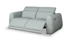 Canapé inclinable électrique en cuir véritable 76 avec appuie-tête électriques et ports USB - Bleu Spa