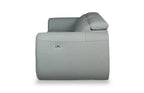 Canapé inclinable électrique en cuir véritable 76 avec appuie-tête électriques et ports USB - Bleu Spa