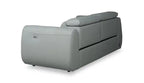 Canapé inclinable électrique en cuir véritable 76 avec appuie-tête électriques et ports USB - Bleu Spa