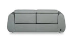 Canapé inclinable électrique en cuir véritable 76 avec appuie-tête électriques et ports USB - Bleu Spa