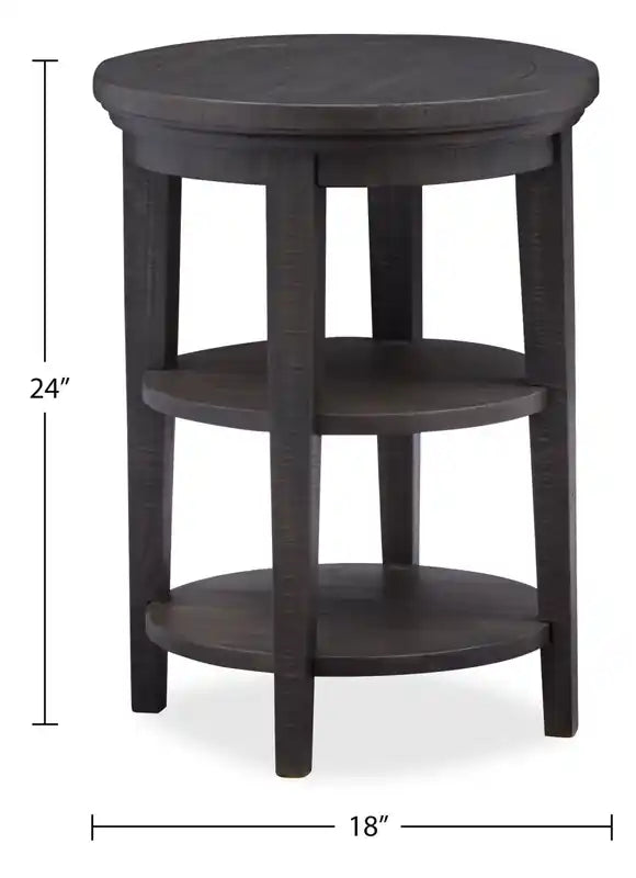 Table d'appoint traditionnelle en pin Hanson, 18 po, ronde