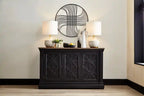 Buffet de salle à manger avec rangement, 57.8 po de large - Noir rustique
