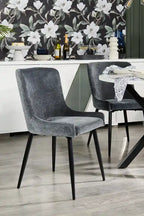 Chaise de salle à manger avec tissu aspect velours