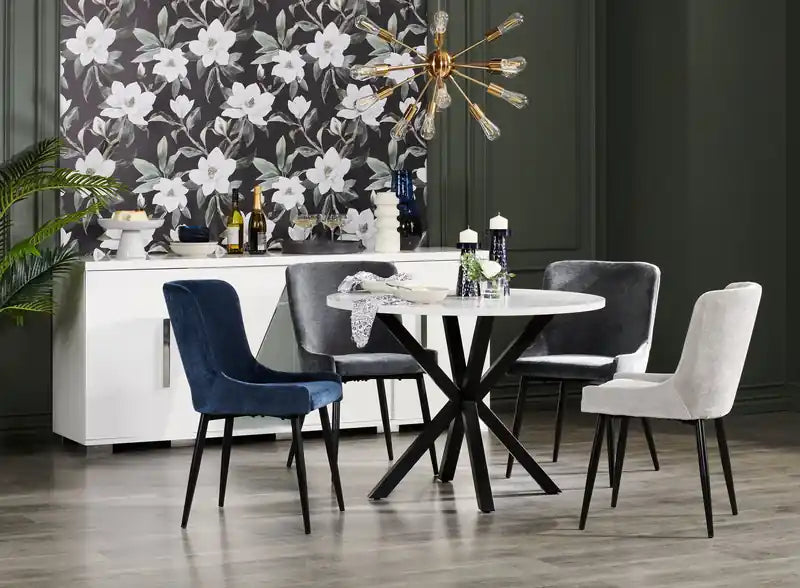 Chaise de salle à manger avec tissu aspect velours