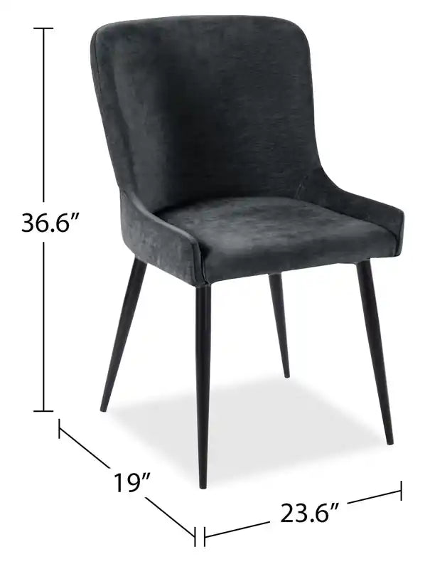 Chaise de salle à manger avec tissu aspect velours