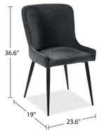 Chaise de salle à manger avec tissu aspect velours