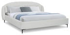 Luna Upholstered Wingback Bed in White Fabric