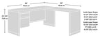 Bureau d'angle professionnel Manhattan Gate 65.98 avec 2 tiroirs - Chêne Mystic