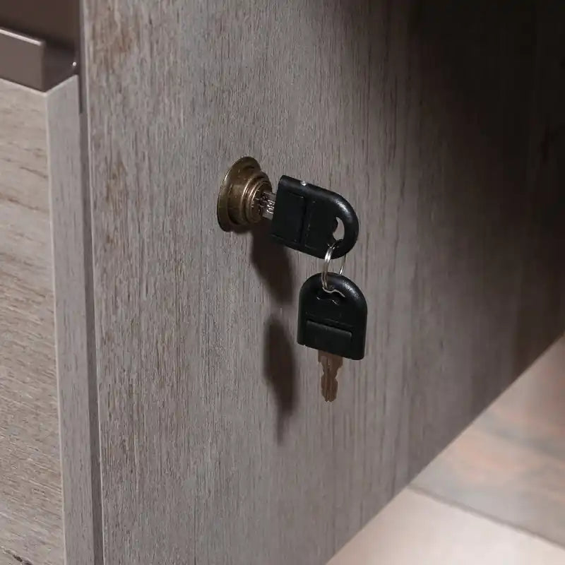 Bureau d'angle professionnel Manhattan Gate 65.98 avec 2 tiroirs - Chêne Mystic
