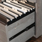 Bureau d'angle professionnel Manhattan Gate 65.98 avec 2 tiroirs - Chêne Mystic