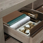 Bureau d'angle professionnel Manhattan Gate 65.98 avec 2 tiroirs - Chêne Mystic