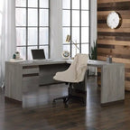 Bureau d'angle professionnel Manhattan Gate 65.98 avec 2 tiroirs - Chêne Mystic