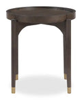 Neeva 24 Modern Round End Table - Dark Brown Birch