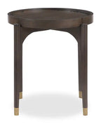 Neeva 24 Modern Round End Table - Dark Brown Birch