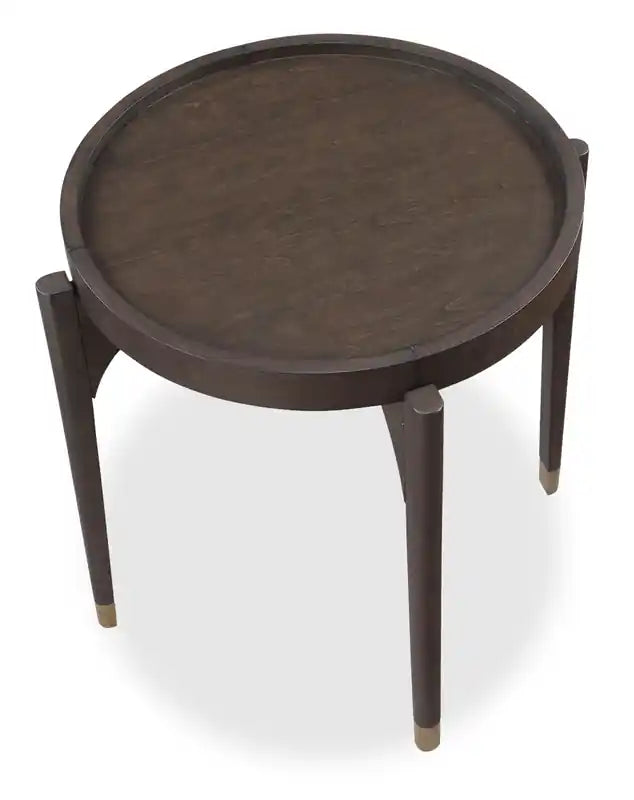 Table d'appoint ronde moderne 24 po - Bouleau brun foncé