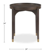 Table d'appoint ronde moderne 24 po - Bouleau brun foncé