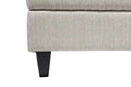 Pouf de rangement en tissu chenille de 44 po avec pieds en bois - Beige lin